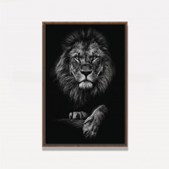 Quadro decorativo Leão o Rei dos Animais Preto & Branco