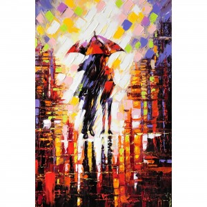Quadro Abstrato Artístico Colorido - Under the Umbrella