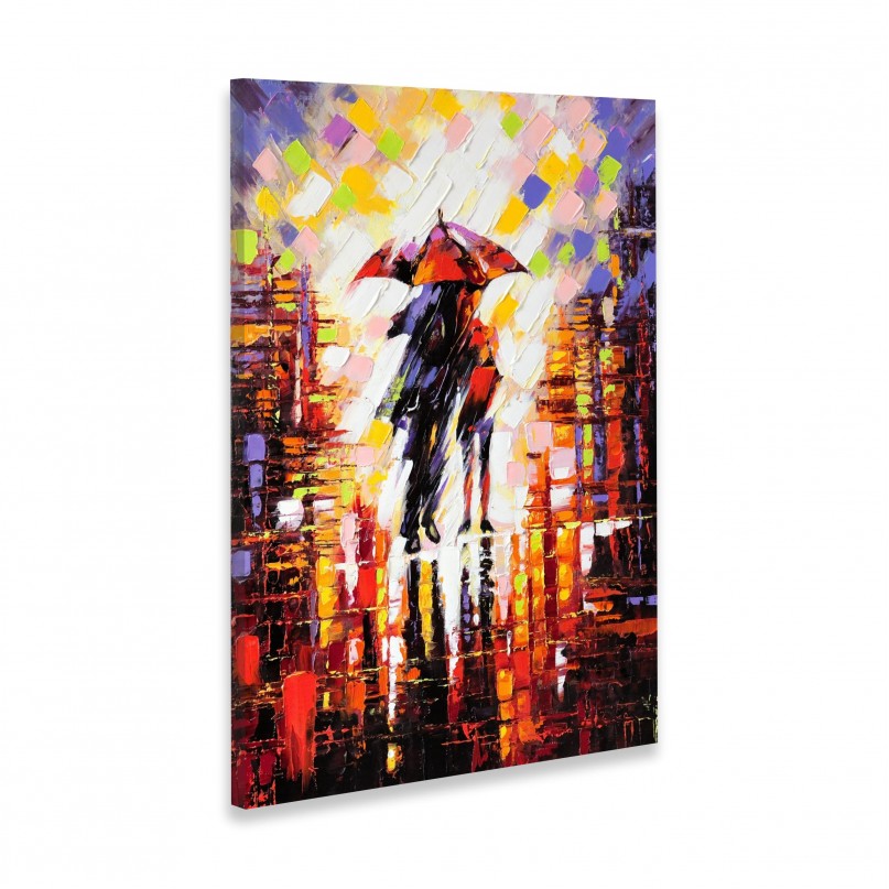 Quadro Abstrato Artístico Colorido - Under the Umbrella