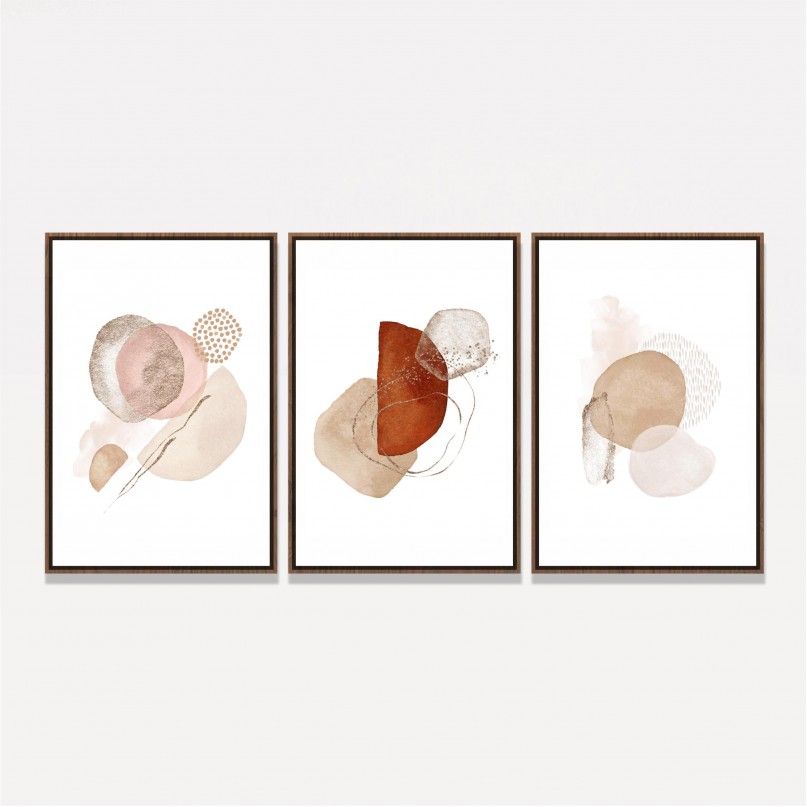 Quadro Abstrato Trio Terracota Elegance