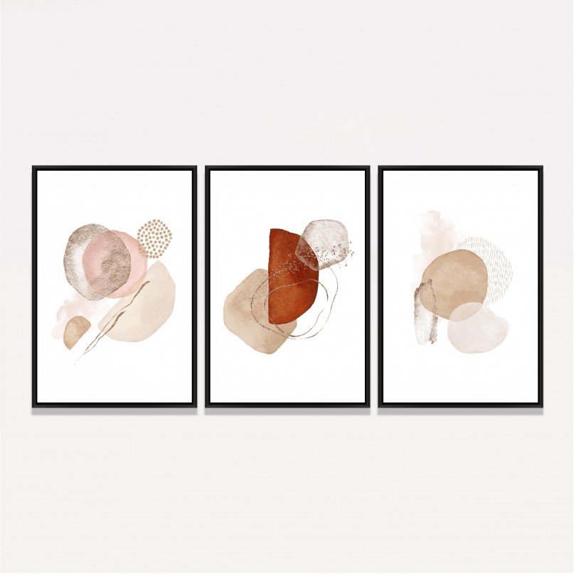 Quadro Abstrato Trio Terracota Elegance