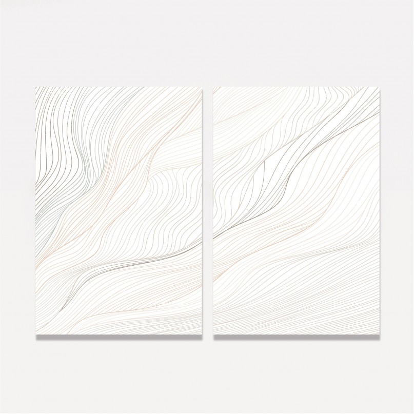 Quadro Abstrato Clean Duo Linhas decorativo