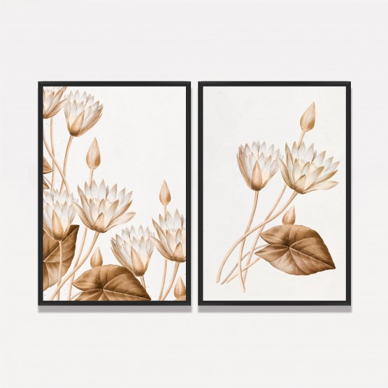 Quadro Flores de Lótus Duo Elegante Artístico decorativo