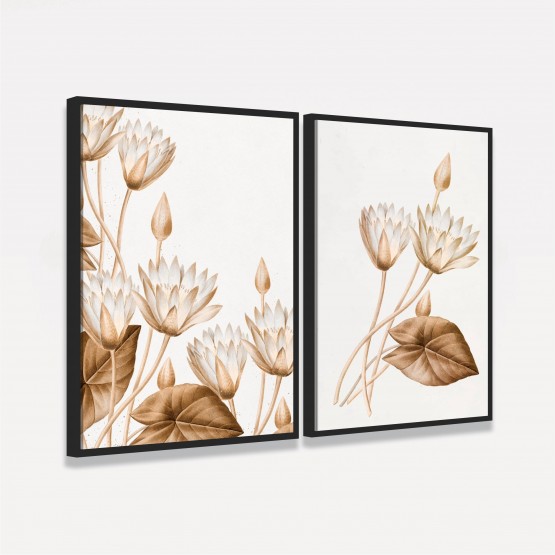 Quadro Flores de Lótus Duo Elegante Artístico decorativo