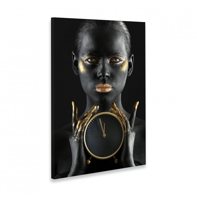 Quadro Mulher Golden Make Fashion - With Clock
