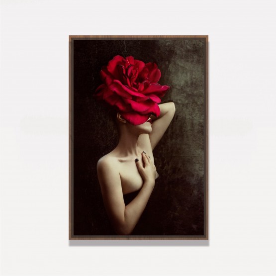 Quadro Mulher em Arte Moderna - With Red Rose