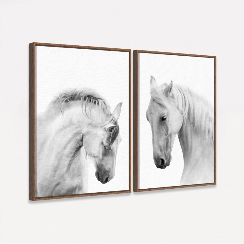 Quadro Cavalos Brancos Duo decorativo