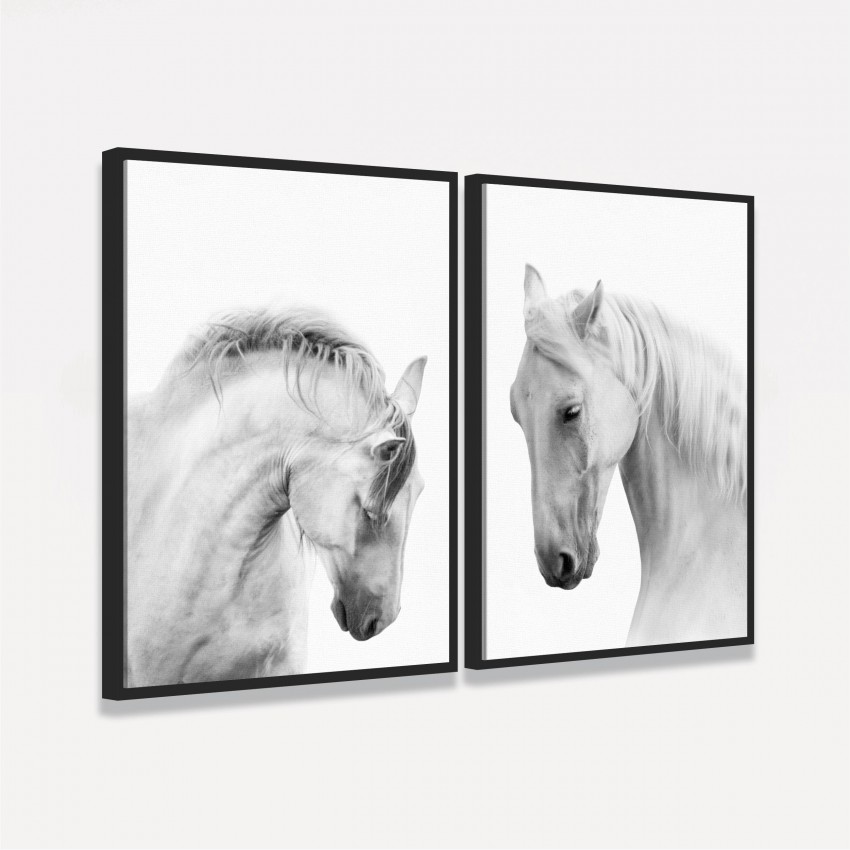 Quadro Cavalos Brancos Duo decorativo