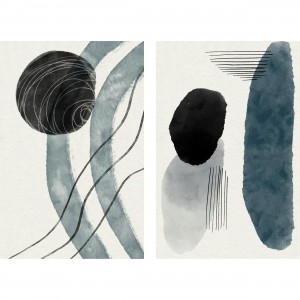 Quadro Abstrato em Arte Duo Grey - 2 Peças