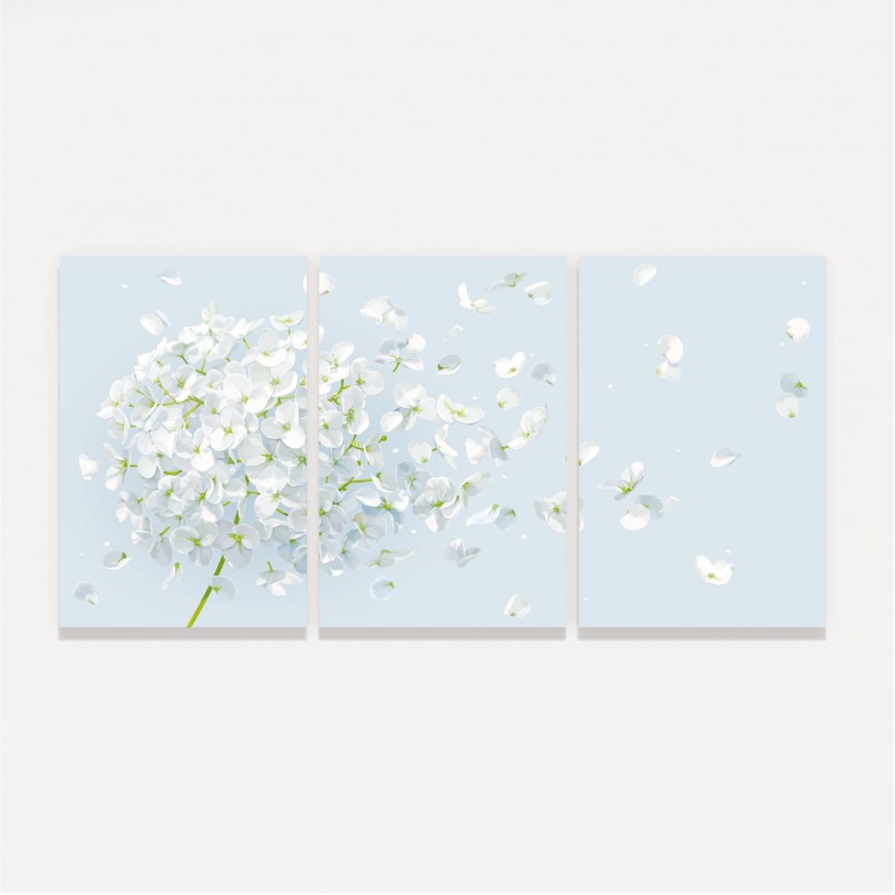 Quadro decorativo Flores Pétalas Brancas Clean