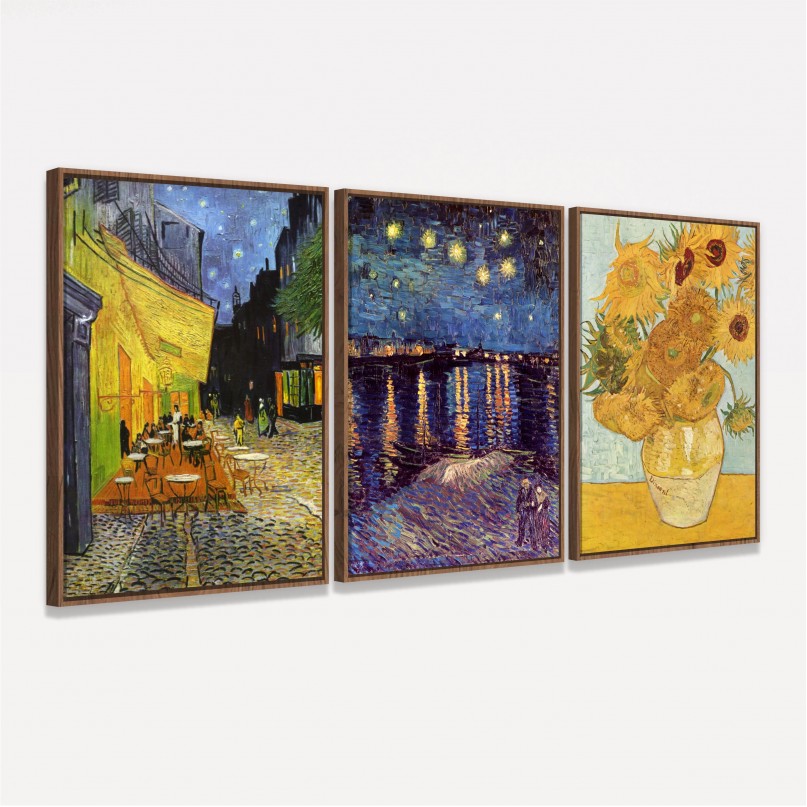 Quadro decorativo Trio de Van Gogh