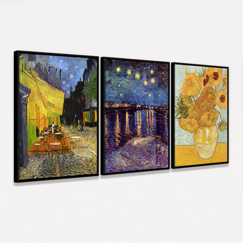 Quadro decorativo Trio de Van Gogh