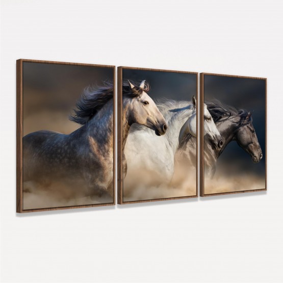 Quadro Cavalos em Arte - Trio de Cavalos