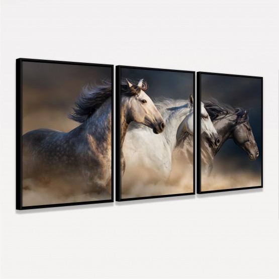 Quadro Cavalos em Arte - Trio de Cavalos