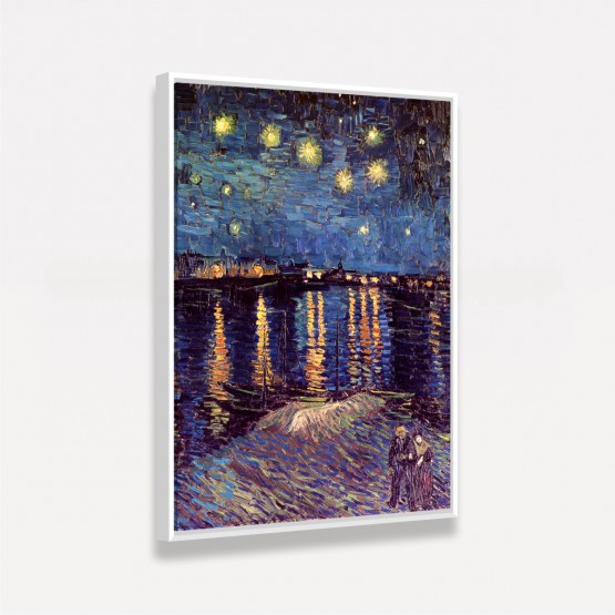 Quadro Noite Estrelada Sobre o Ródano - Van Gogh - Releitura