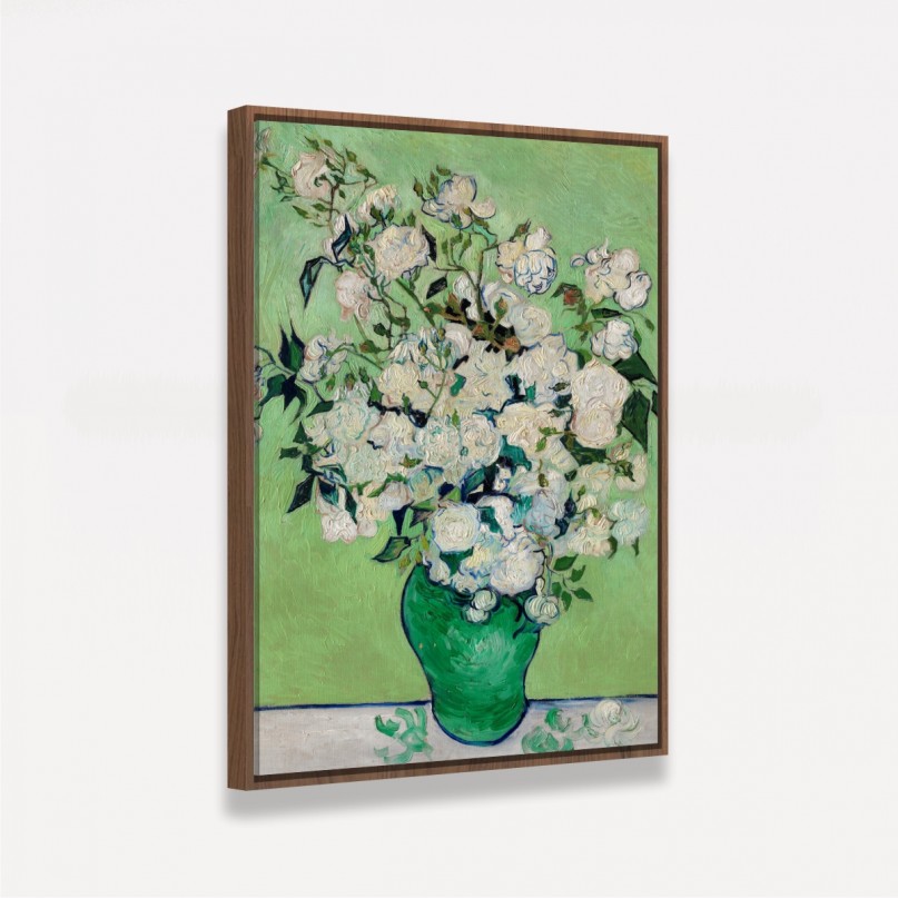 Quadro Iris e Rosas em um Vaso - Van Gogh