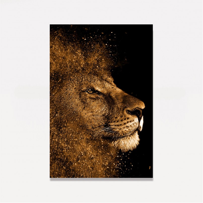 Quadro Leão de Judá Dourado decorativo