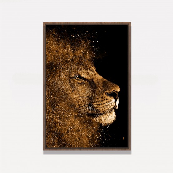 Quadro Leão de Judá Dourado decorativo