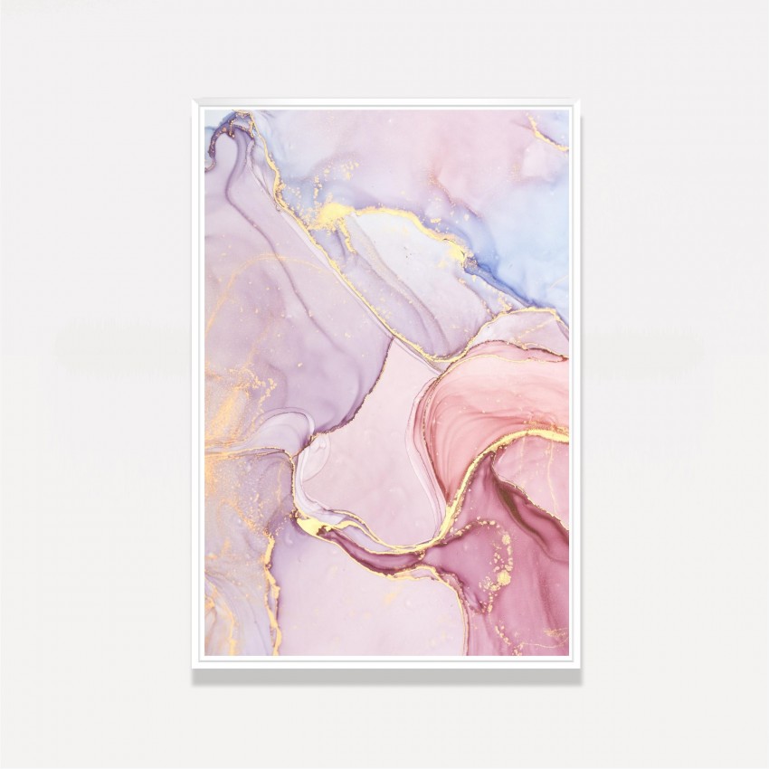 Quadro Abstrato Rose Marmorizado Elegante 
