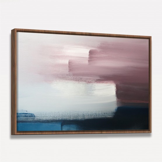 Quadro Abstrato Contemporâneo Rosa e Azul - Design Pintura Moderna