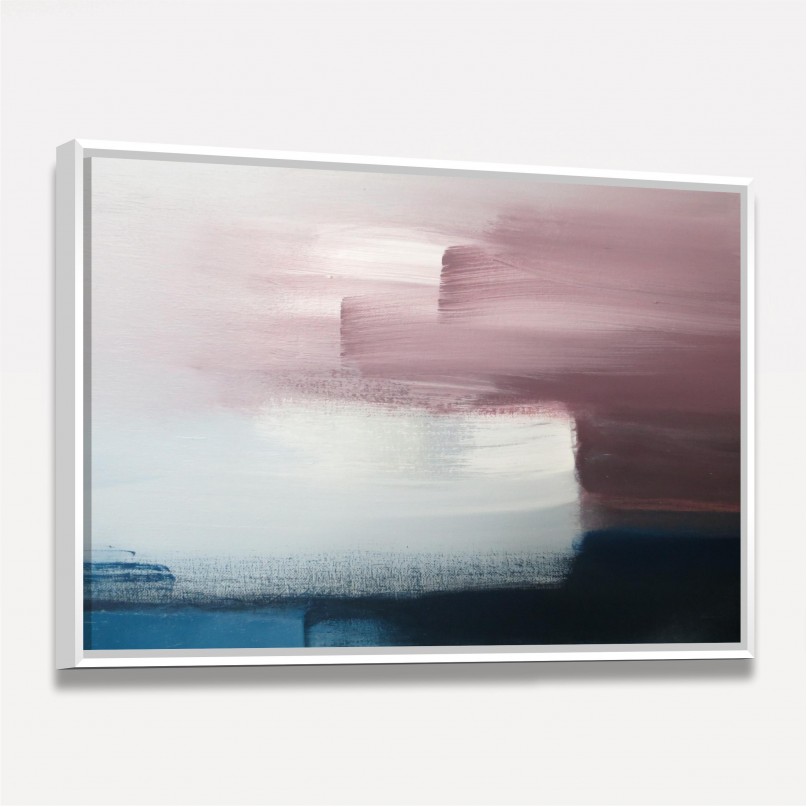 Quadro Abstrato Contemporâneo Rosa e Azul - Design Pintura Moderna