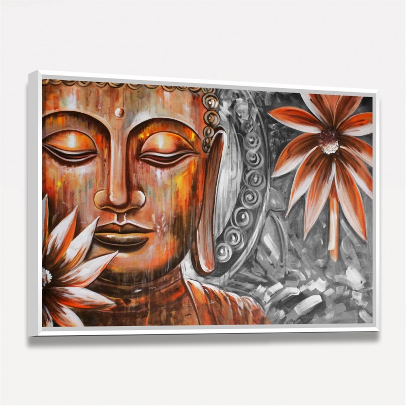 Quadro Buda Meditando Espiritual Artístico Pintura
