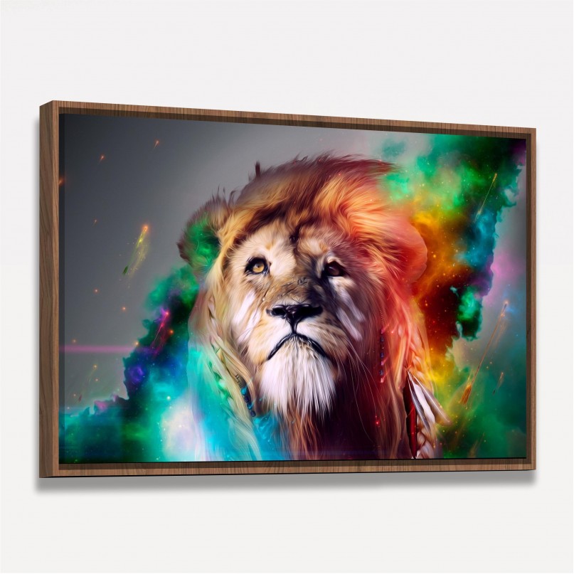 Quadro Leão de Judá Colorido em Arte