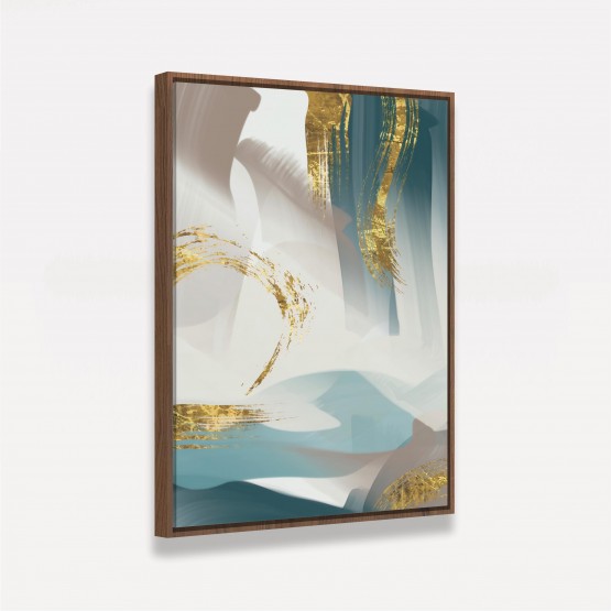 Quadro Abstrato Golden Aquarela Artístico Moderno