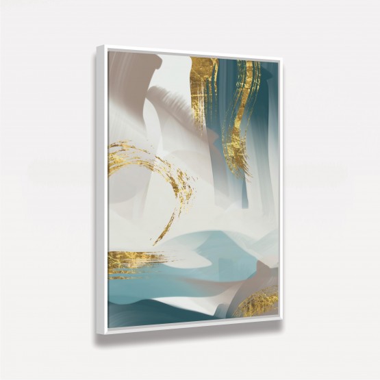Quadro Abstrato Golden Aquarela Artístico Moderno