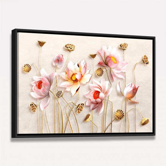 Quadro Flores em Arte Rosa Design Efeito 3D
