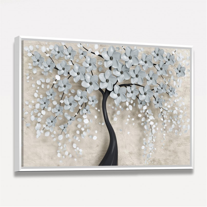 Quadro Árvore Flores Cerejeiras Brancas em Arte decorativo