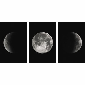 Kit Quadros Lua Fases Lunar em Arte decorativo - 3 Peças