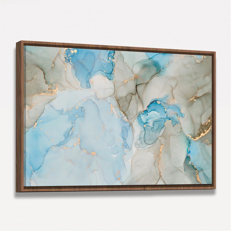 Quadro Abstrato Tela Moderna Luxo Natural em Azul