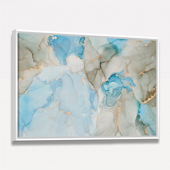 Quadro Abstrato Tela Moderna Luxo Natural em Azul