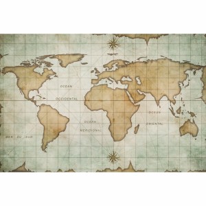Quadro Mapa do Mundo Antigo decorativo