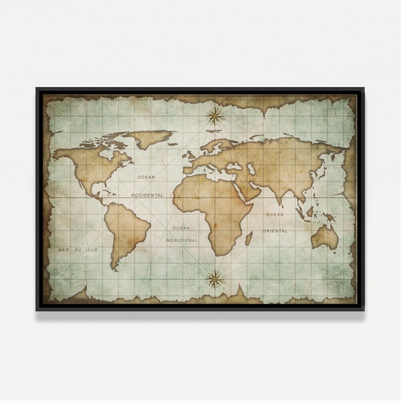 Quadro Mapa do Mundo Antigo decorativo
