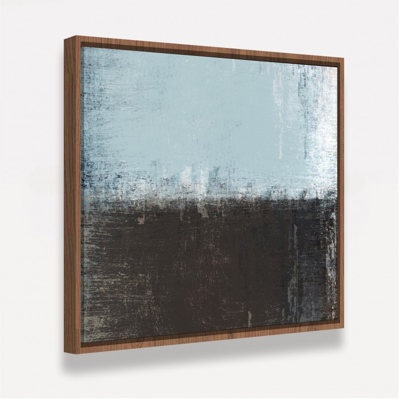 Quadro Arte Abstrata Pintura Moderna Preto com Azul