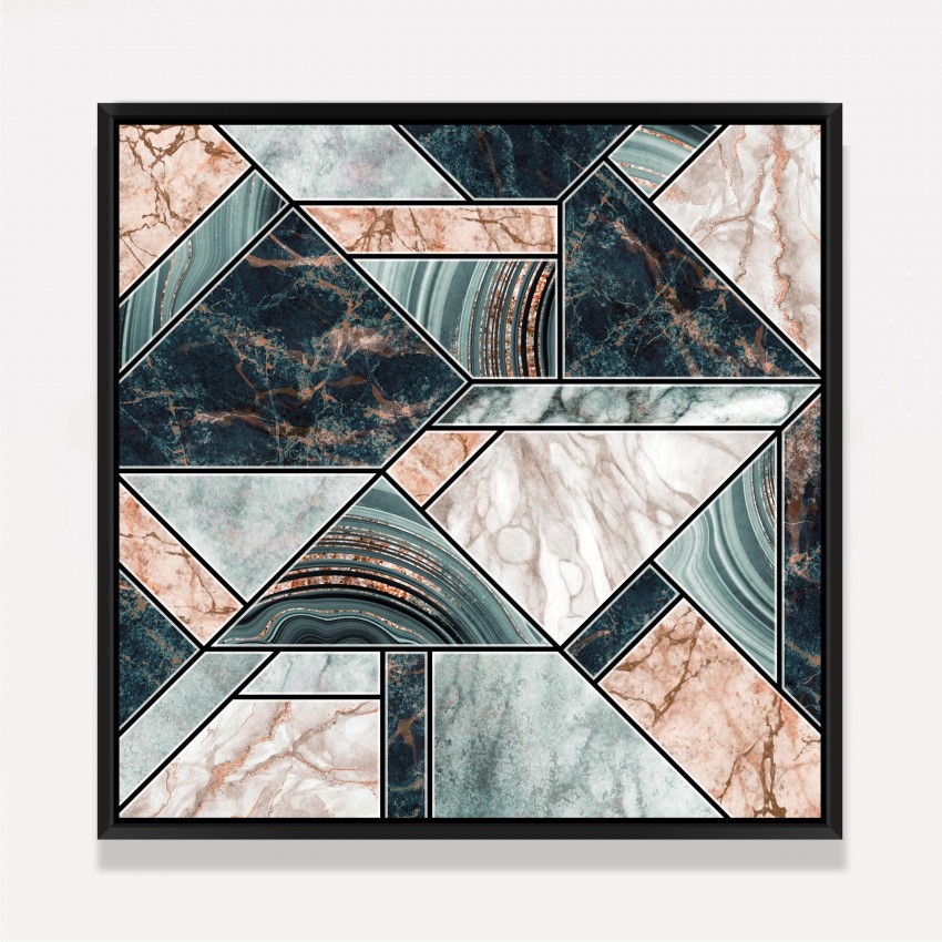 Quadro Abstrato Mármorizado Mosaico Square decorativo