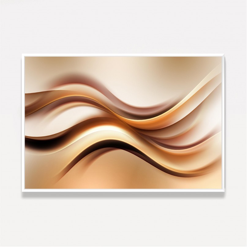 Quadro Abstrato Golden Waves