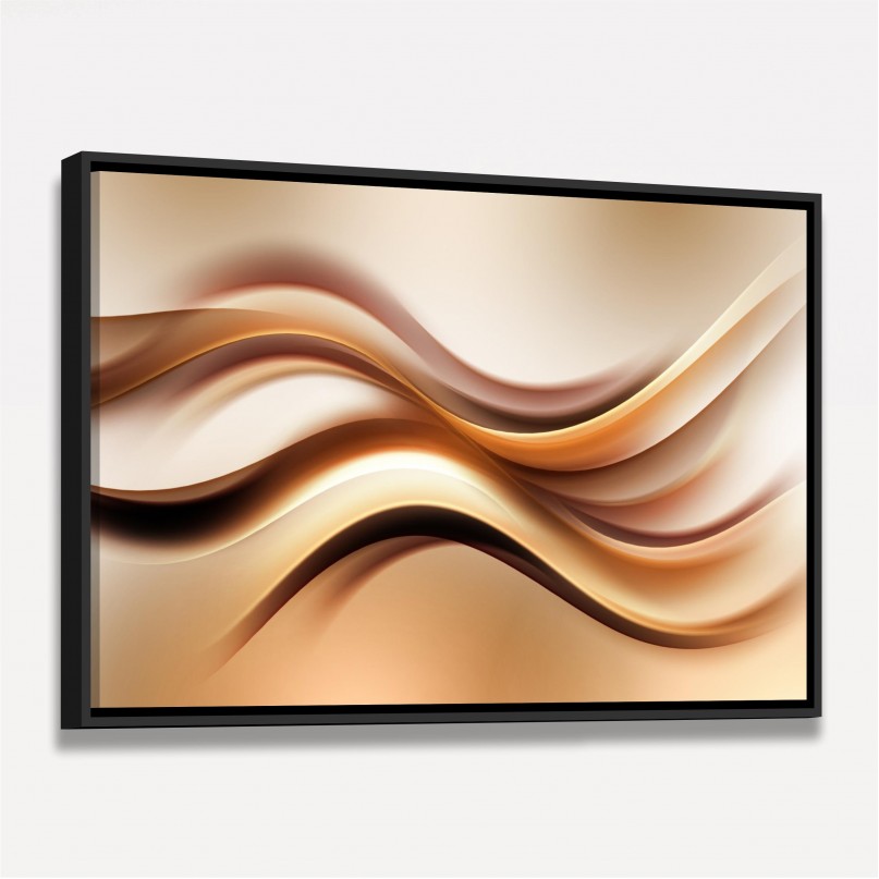 Quadro Abstrato Golden Waves