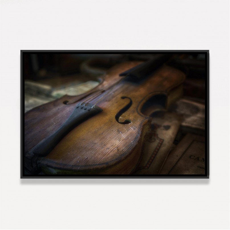 Quadro Violino Antigo Envelhecido
