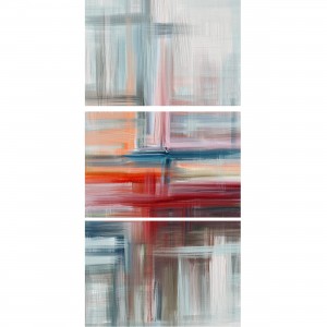 Quadro Arte Abstrata Contemporâneo Colorida - Vertical 3 Peças