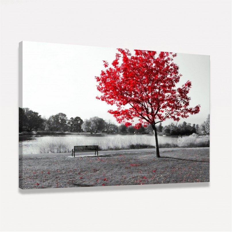 Quadro Árvore Paisagem - Red Tree Of Life