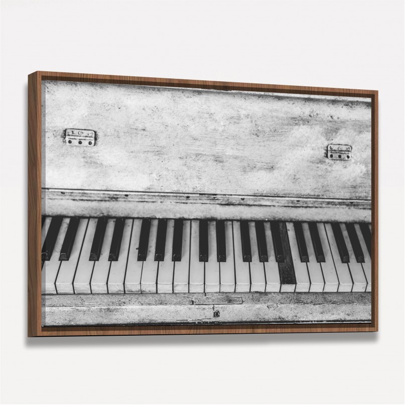 Quadro Piano e Teclas Envelhecido Vintage