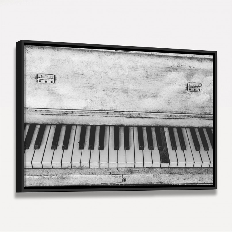 Quadro Piano e Teclas Envelhecido Vintage