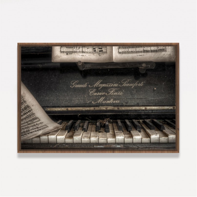 Quadro Piano Envelhecido Sujo Vintage Arte