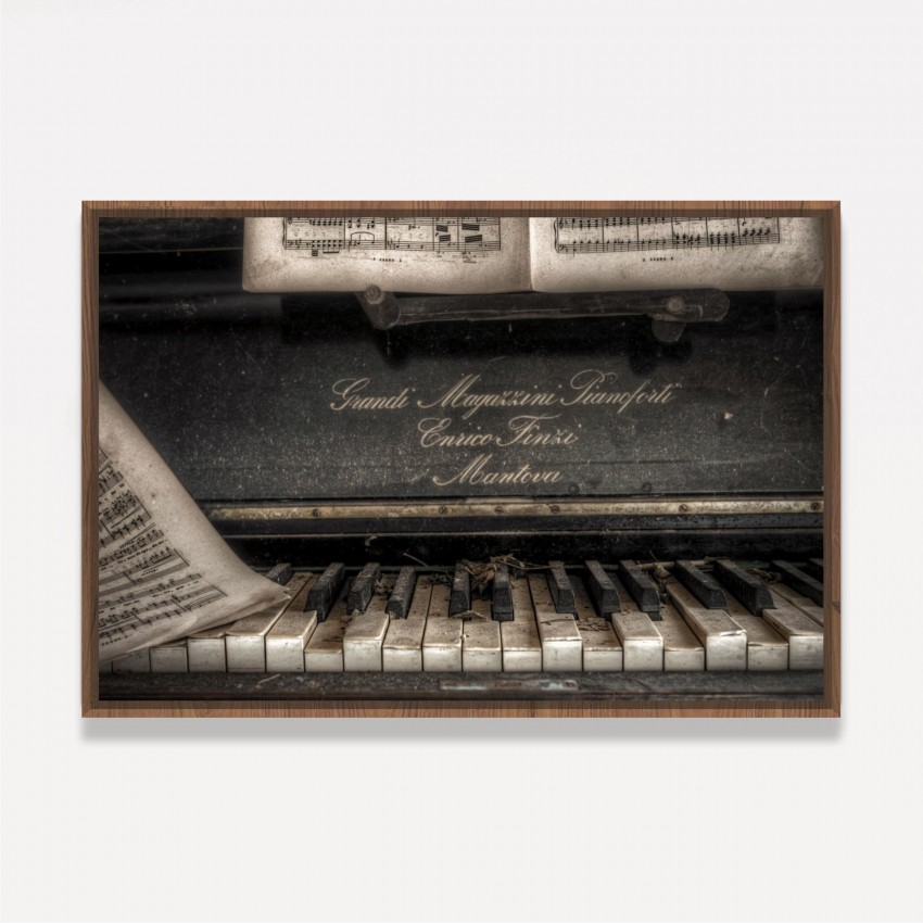 Quadro Piano Envelhecido Sujo Vintage Arte
