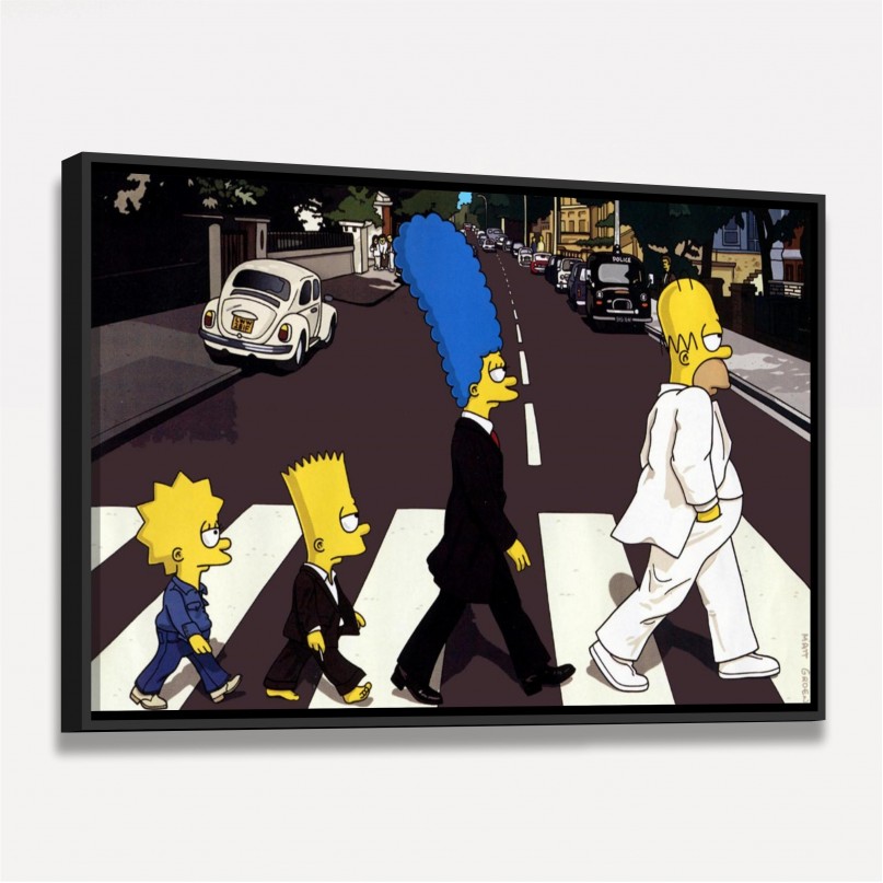 Quadro Os Simpsons na Faixa de Abbey Road