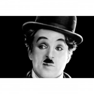 Quadro Charlie Chaplin Clássico com Chapéu 