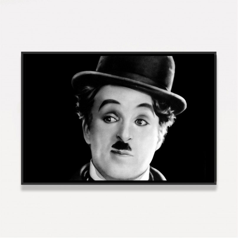 Quadro Charlie Chaplin Clássico com Chapéu